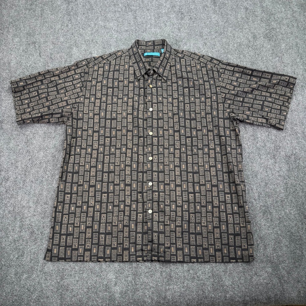 Tori Richard Shirt Mens Extra Large Cotton Lawn Hawaiian Abstract Print USA Made